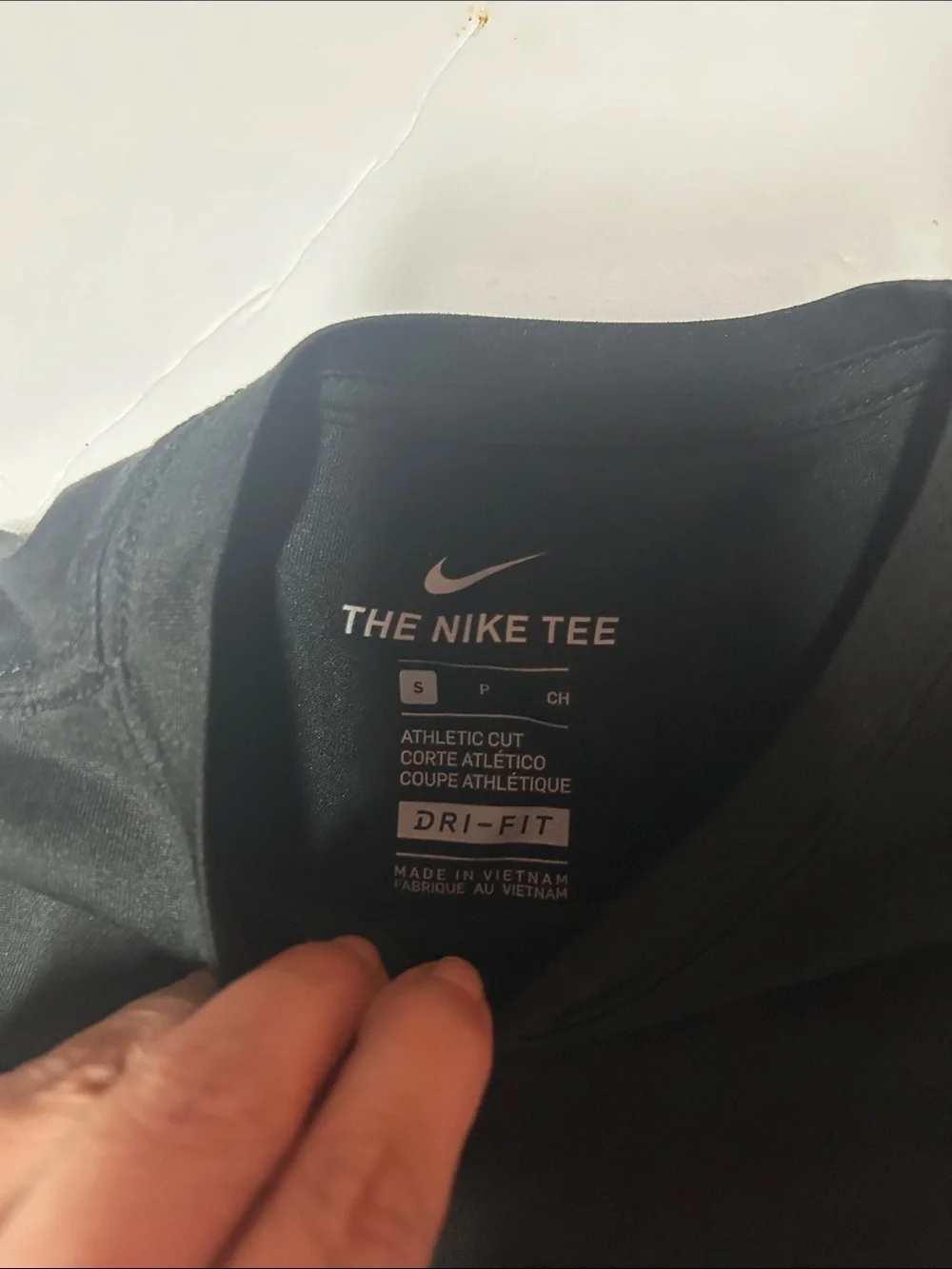 Nike Black Short Sleeve Dri-FIT Crew Tee with White Swoosh